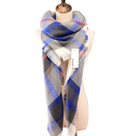 ONE LEFT!! Oversized Plaid Tartan Blanket Scarf - Picture 2 of 5